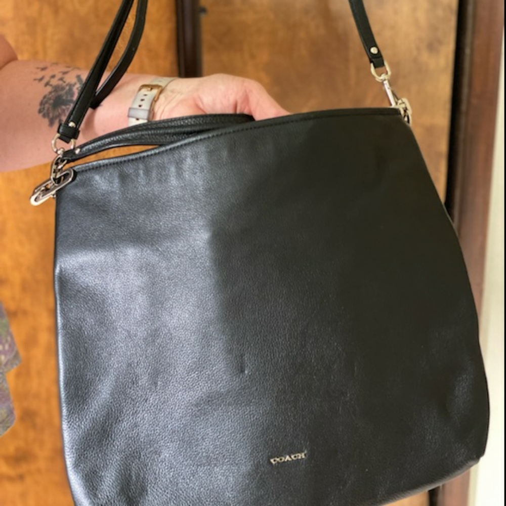 Coach Black Leather Shoulder Bag